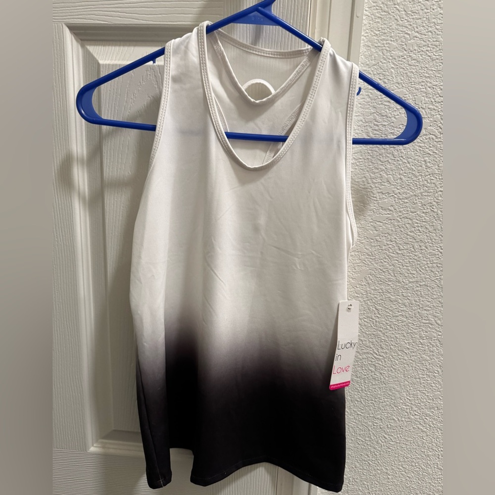 Luck in Love Hombre Gray and White Racerback Tank - NWT - XS